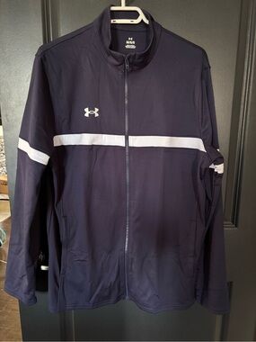 Under Armour Men's Navy Jacket with White Stripe